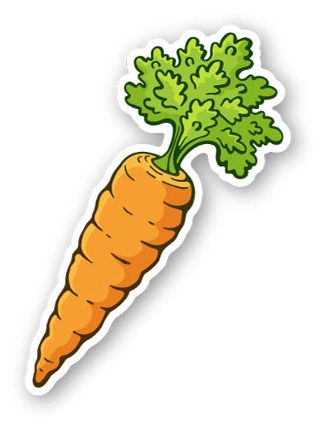 Squiddy Carrot Cute Cartoon - Vinyl Sticker Decal for Phone, Laptop, Water Bottle (3" Tall) - 3"