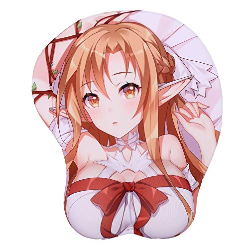 BOO ACE Sword Art Online Asuna 3D Anime Mouse Pads with Rest Gaming Mousepads 2Way Skin (Asuna 2) - Asuna 2