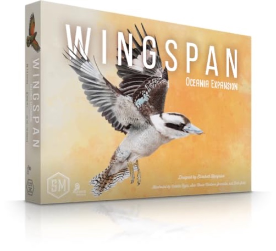 Wingspan Oceania Expansion from Stonemaier | Add to Wingspan (Base Game) | Includes New Player Mats, Food, and Egg Color | 95 Unique New Birds | Cooperative Mode | 1-5 Players, 70 Mins, Ages 14+