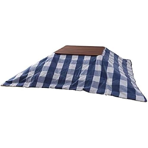 ROOM ESSENCE Kotatsu Futon Comforter, Leight-Weight, Check Pattern, Square, 74.81" x 74.81" (190x190cm), Blue, KK-165BL - Check(blue) - Square (74.81" x 74.81")