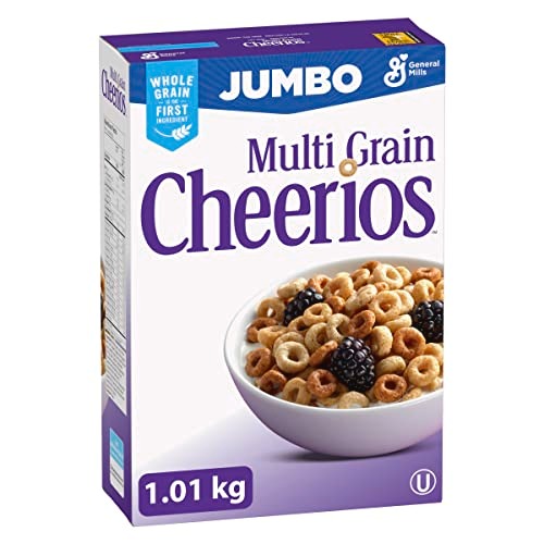 CHEERIOS - JUMBO SIZE PACK - Multi Grain Cereal Box, Whole Grain is the First Ingredient, No Artificial Colours, No Artificial Flavours, 1.01 Kilogram Package of Cereal, Pack of 2 - Multi-Grain