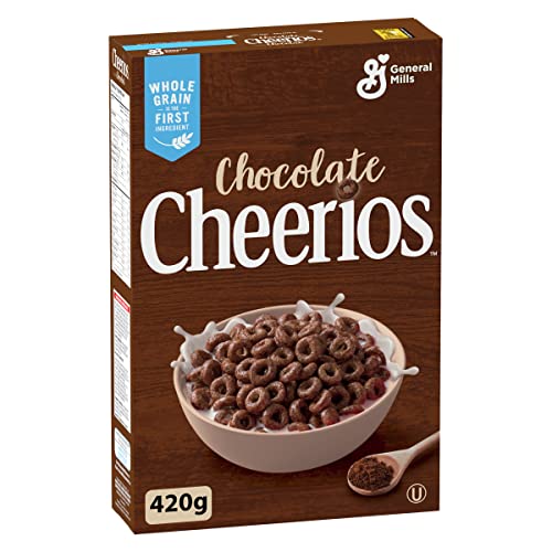 CHEERIOS Chocolate Flavour Cereal Box, Whole Grain is the First Ingredient, No Artificial Colours, No Artificial Flavours, Made with Real Cocoa, 420 Grams Package of Cereal - Chocolate Cereal - 420 g (Pack of 1)