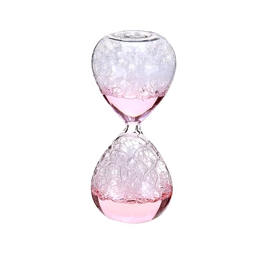 Glass Hourglass Timer Liquid Hourglass, Liquid Motion Timer, Hourglass Bubble Singing Hourglass Home Decorations Birthday Gifts, pink - Pink