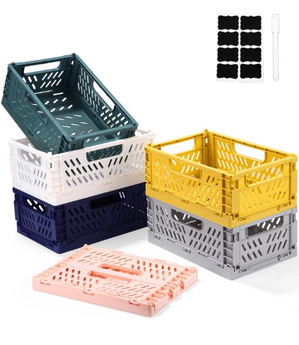 Pack of 6, Foldable Portable Storage Boxes