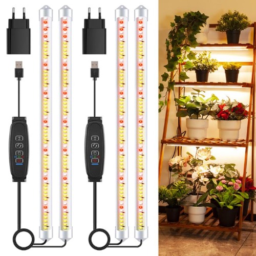 Set of 2 Plant Light Strips with 2 Rods, Full Spectrum with 240 LEDs, Plant Lights
