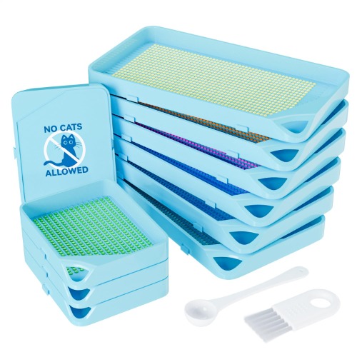 ARTDOT 10 Piece Interlocking Diamond Art Trays Kits for Adults, Stackable Diamond Painting Accessories and Tools (Blue)