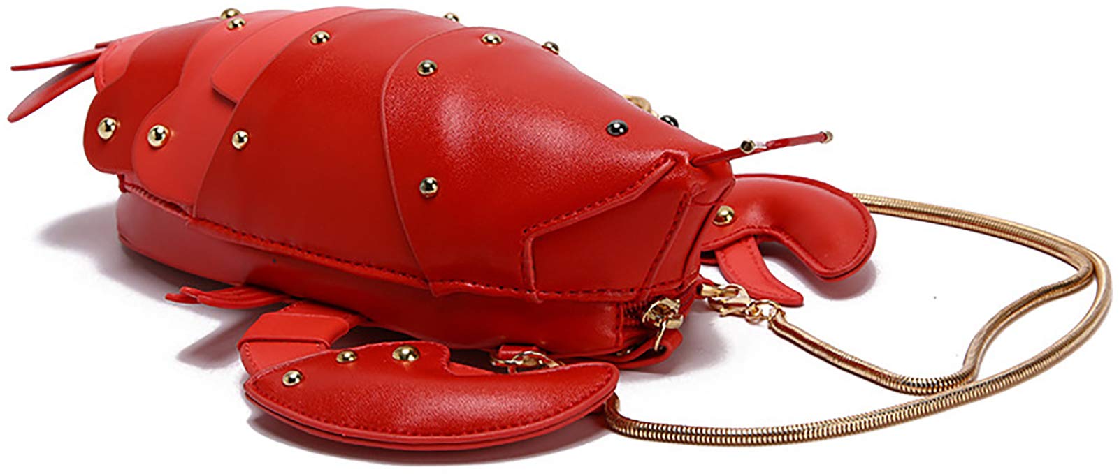 QZUnique Crab Shape Handbag with Crab Coin Purse Crossbody Bag Crayfish Shells Purse Detachable Shoulder Bag Women's Satchel