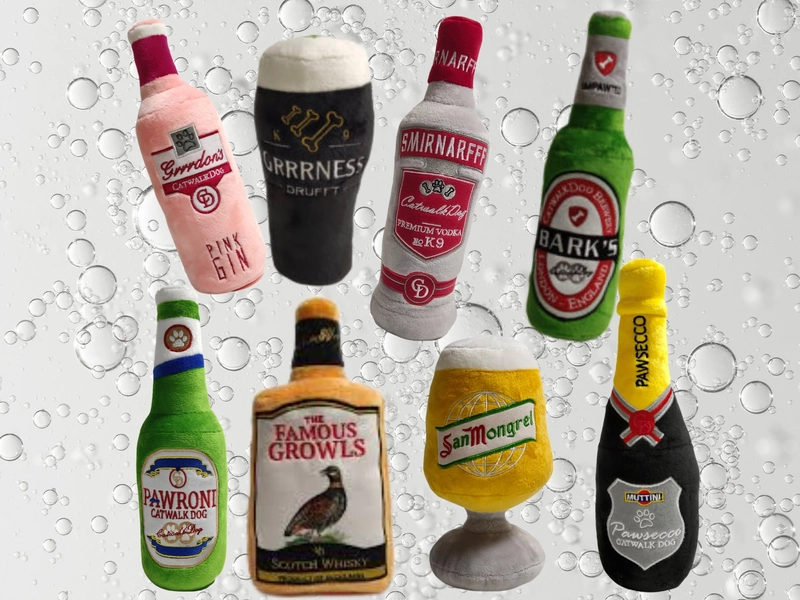 Dog Toy- Puppy Toys - Drinks bottle -  Squeaky, funny dog gifts with squeaker - unique design.