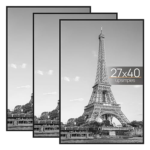 upsimples Black 3Pack 27 x 40, Scratch-Proof Wall Gallery Poster Frames