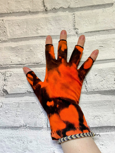Orange and Black Compression Gloves