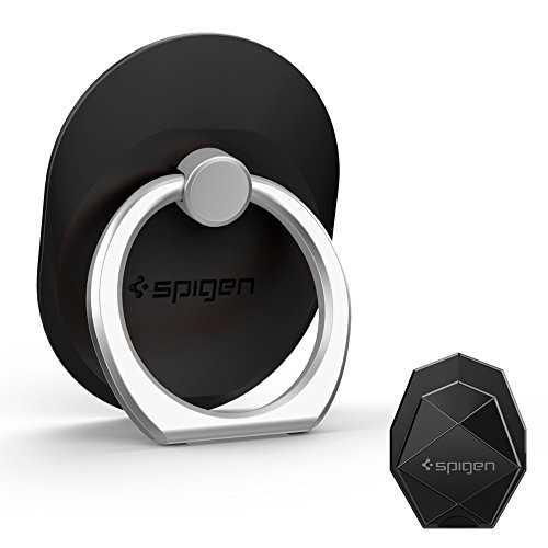 Spigen Style Ring Cell Phone Ring Phone Grip/Stand/Holder for All Phones and Tablets - Black - Black