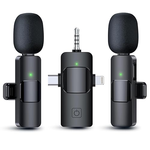 PQRQP 3 in 1 Wireless Microphones for iPhone/Android