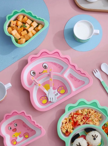 Baby Dino Dinnerware Set - Pink