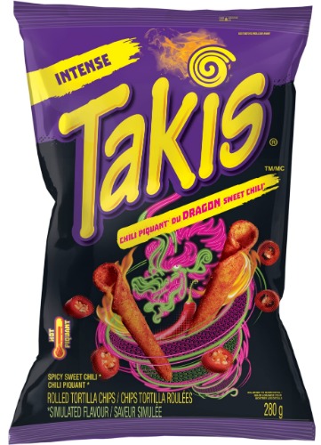 Takis Dragon Spicy Sweet Chili Rolled Tortilla Chips, Crunchy Corn Chips Snack, 280 Grams - Dragon Spicy Sweet Chili