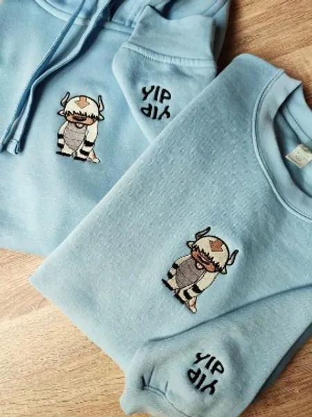 Embroidered Lovely Avatar Character Embroidered Sweatshirt | Etsy