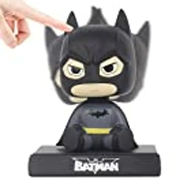 Coolgu Superhero Marvel-Hero Cartoon Cute Model Collectible Toy, Car Decoration Mobile Phone Holder Dashboard/ Office Home Accessories /Holiday Decoration/ Bobblehead Doll Kid's Gift (Batman)