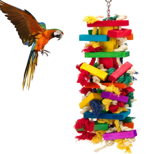 MEWTOGO Extra Large Bird Parrot Toys for Macaws, African Grey, Amazon Parrots - Multicolor-Extra Large