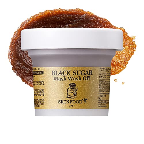 SKIN FOOD Black Sugar Mask Wash Off 4.05 fl. oz.(120g) - Black Sugar Scrub - Sugar Face Scrub to Hydrate and Nourish the Skin - Exfoliating Sugar Scrub - Facial Mask Wash Off Sugar Scrub - 3.53 Ounce (Pack of 1)