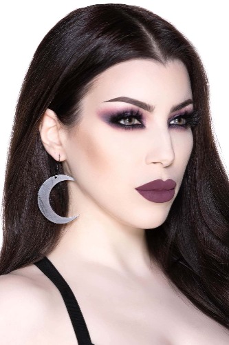 Moon Earrings [B] | One Size / Black / 100% Stainless Steel