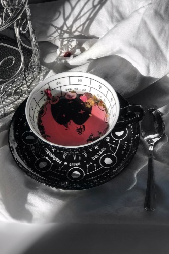 Cosmic Tea Cup & Saucer | One Size / Black / 100% Ceramic