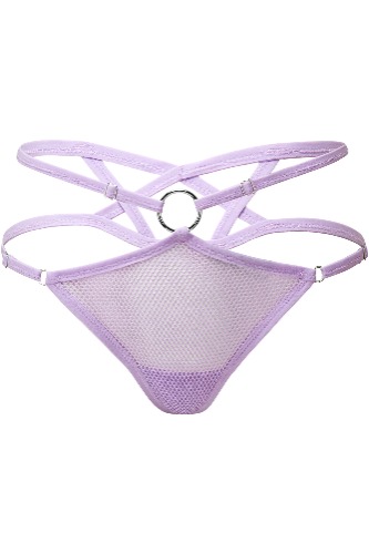 Possess Me Fishnet Panty [LILAC] | L / Lilac / 95% Polyester 5% Elastane