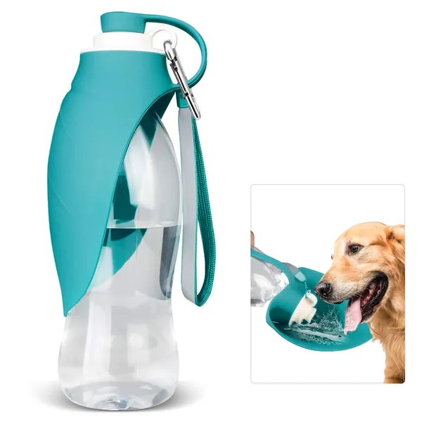 TIOVERY Dog Water Bottle, Portable Pet Water Dispenser Feeder Leak Proof with Drinking Cup Dish Bowl for Outdoor Walking, Hiking, Travel, 20OZ Water Bottle Fit for Small to Large Dogs and Cats