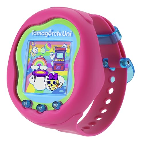 TAMAGOTCHI Bandai Uni Pink Shell | The Customisable New Generation Of Virtual Pet Based On The Original 90s Toy | Connect With Friends Worldwide With This Wearable Electronic Game - Pink