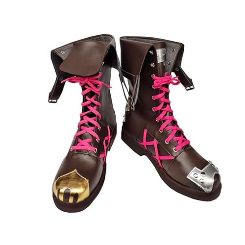 COSGOGO Anime Cosplay Shoes for Arcane Jinx Short Boots Woman Halloween Shoes - 8 - Women