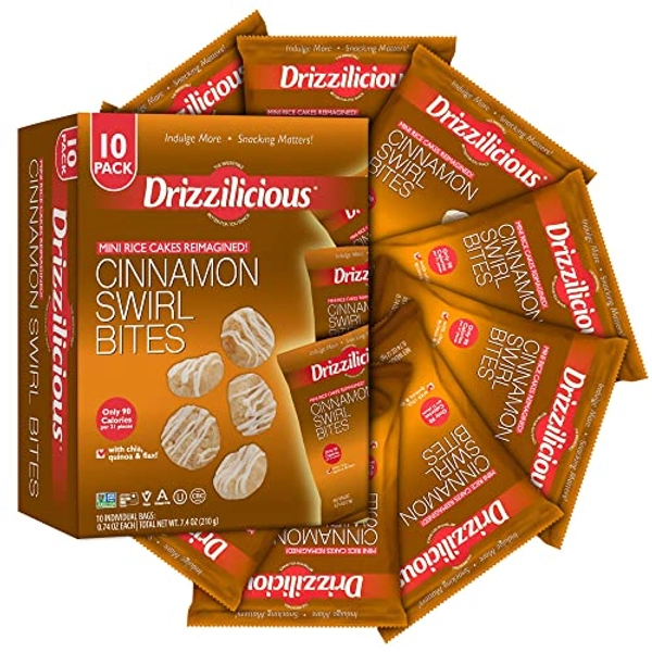 Drizzilicious - 0.74 oz 10 Pack Mini Rice Cake (Cinnamon Swirl) - Cinnamon Swirl