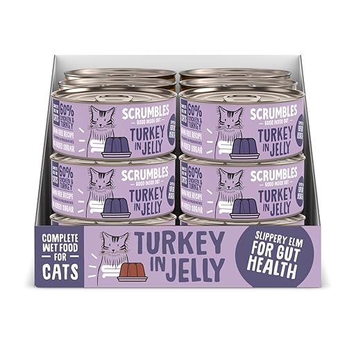 Scrumbles Natural Wet Cat Food, Turkey in Jelly 18x 80g - Turkey in Jelly - 1.44 kg (Pack of 1)