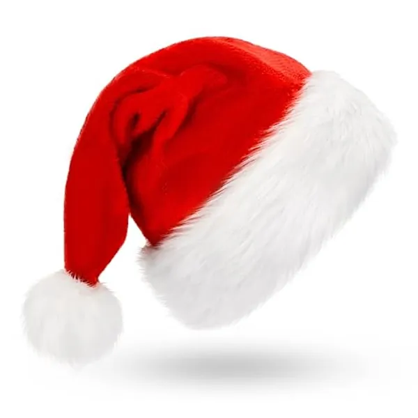BOSONER Santa Hat: Christmas Hat Adult - Santa Hat for Women and Men - Led Santa Hat - Christmas Decorations - 1 Pack