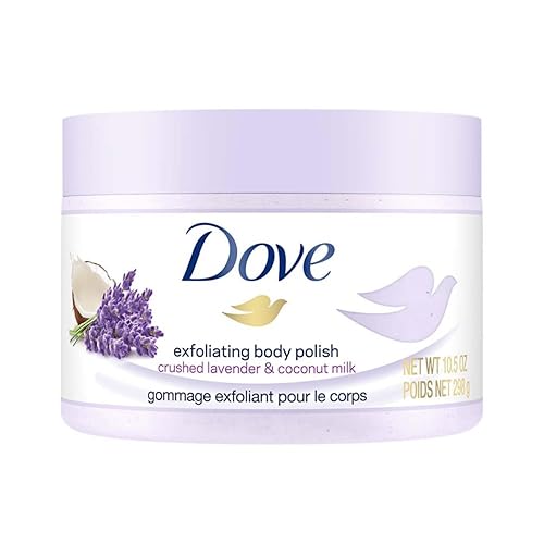 Dove Exfoliating Body Polish Body Scrub Crushed Lavender & Coconut Milk 10.5 oz - Lavender,Coconut Milk - 10.5 Ounce (Pack of 1)