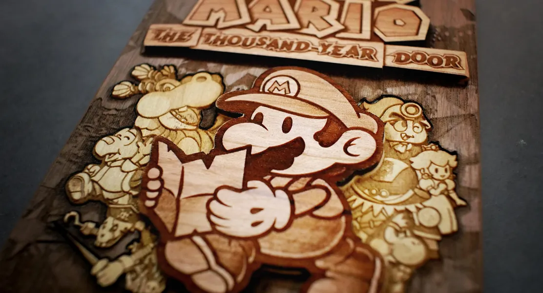 Wooden  Paper Mario: The Thousand Year Door GameCube Cartridge