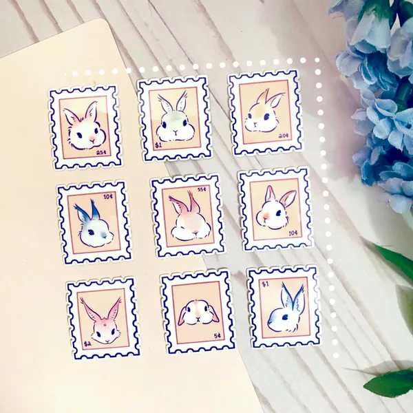 Cute Bunny sticker pack | Aesthetic rabbit sticker | bullet journal stickers | pen pal sticker set