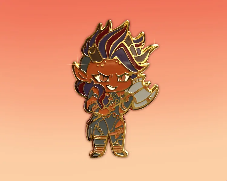Karlach Pin. Baldur's Gate 3 Karlach Inspired Pin, Hard Enamel Gold Brooch Pin