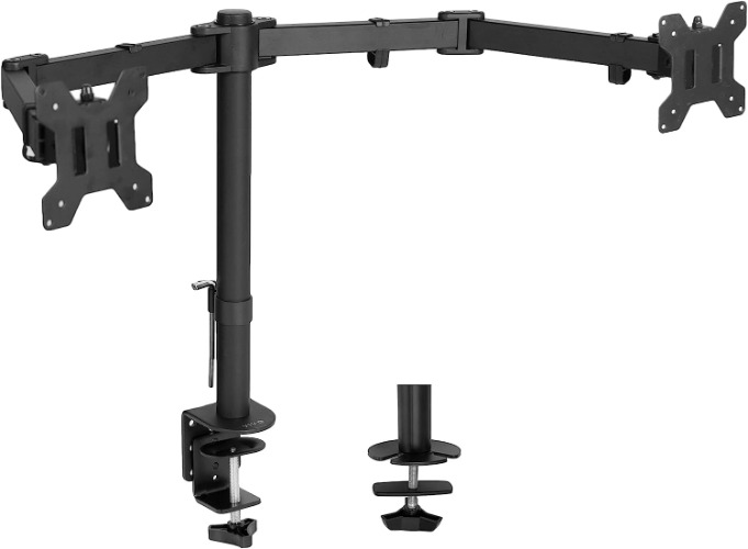 VIVO Full Motion Dual Monitor Desk Mount Clamp Stand VESA, Double Center Arm Joint, Holds 2 Screens up to 34 inches, STAND-V102D - Desk Mount