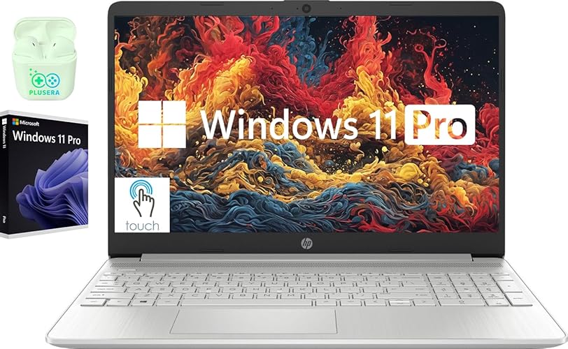 HP 15.6" Touchscreen Laptop Computer, Windows 11 Pro Laptop 32GB RAM 1TB SSD, i3-1215U Processor, HD 1366 x 768 LED Display, Numeric Keypad, SD Card Reader, HDMI, Plusera Earphone, Silver - 32GB RAM | 1TB SSD - 15.6 Windows 11 Pro