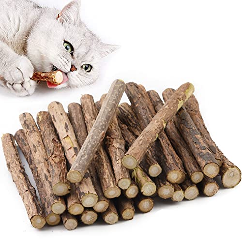 Aidiyapet Cat Catnip Sticks, Cat Chew Sticks, Cat Catnip toys,Matatabi Silvervine Chew Sticks, Cat Dental Chews for Cat Teeth Cleaning, Cat Toys for Indoor Cats - 30 Count (Pack of 1)