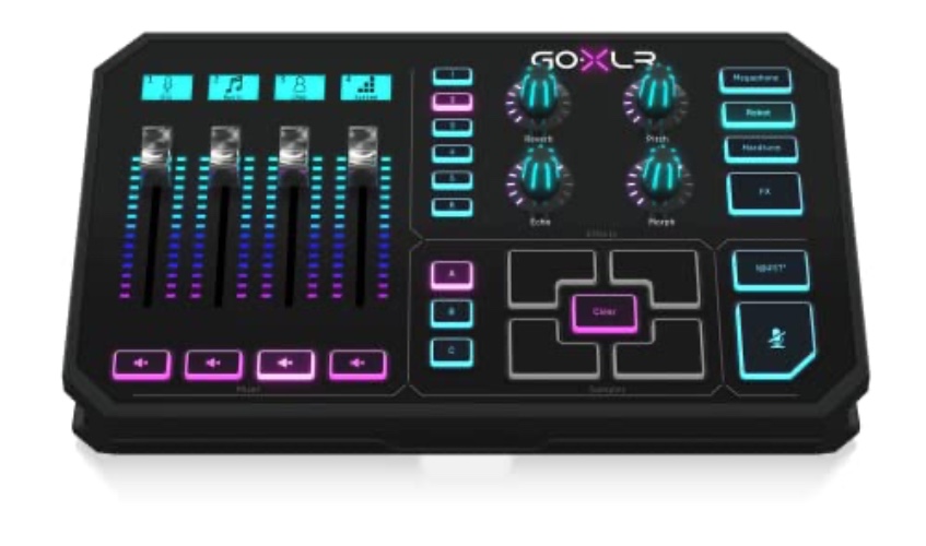 TC-Helicon GoXLR Revolutionary Online Broadcaster Platform with 4-Channel Mixer, Motorized Faders, Sound Board and Vocal Effects, Officially Supported on Windows - Mixer - GoXLR