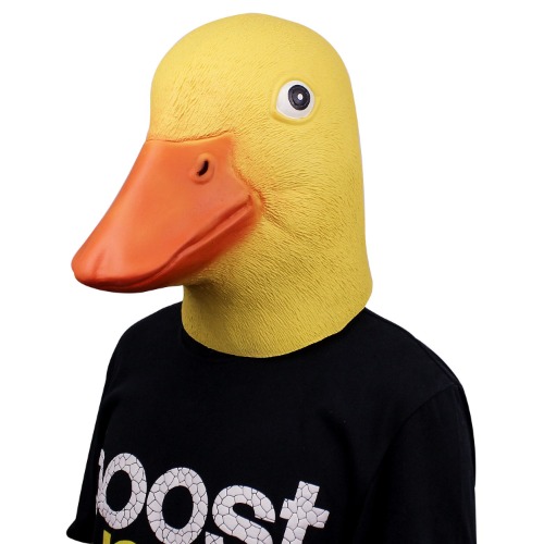 Deluxe nyhet latex gummi läskigt rolig anka huvudmask halloween maskeradfest kostym dekorationer