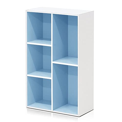 Furinno 5-Cube Reversible Open Shelf, White/Light Blue 11069WH/LBL - 5-Cube - White/Light Blue - Bookcase