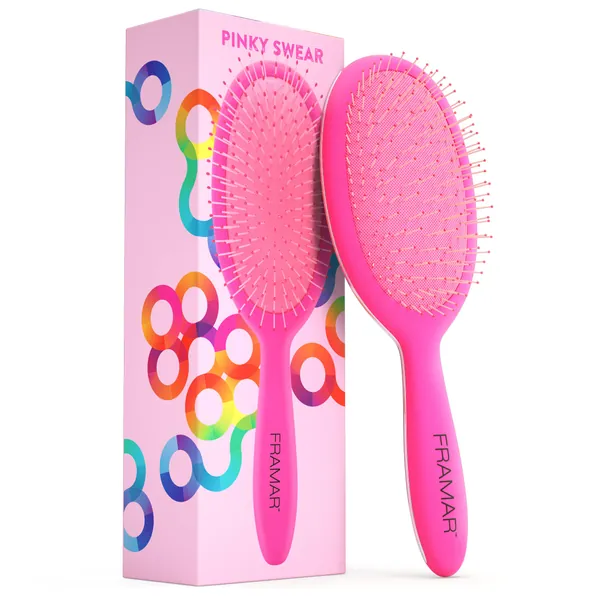 Framar Detangling Brush for Curly Hair – Hair Brushes for Women Detangler, Hair Brush for Women, Hair Detangler Brush for Curly Hair, Elegant Hair Brush Detangler Kids Hair Brush (Pink)