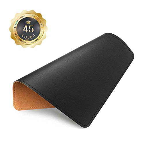 Besezx Mouse Pad，PU Mouse Pad，Leather Mouse Pad with Stitched Edge Micro-Fiber Base with Non-Slip，Waterproof, Mouse Pad for Computers，Laptop，Office & Home，8 x 11 Inch(Black) - 8 x 11 - Black