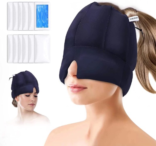 Gel Ice Headache & Migraine Relief Hat