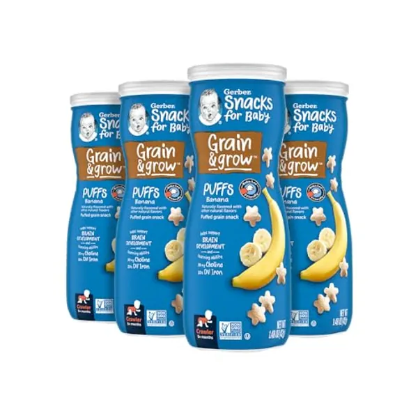 Gerber Baby Snacks Puffs, Banana, 1.48 Ounce (Pack of 6) - Banana