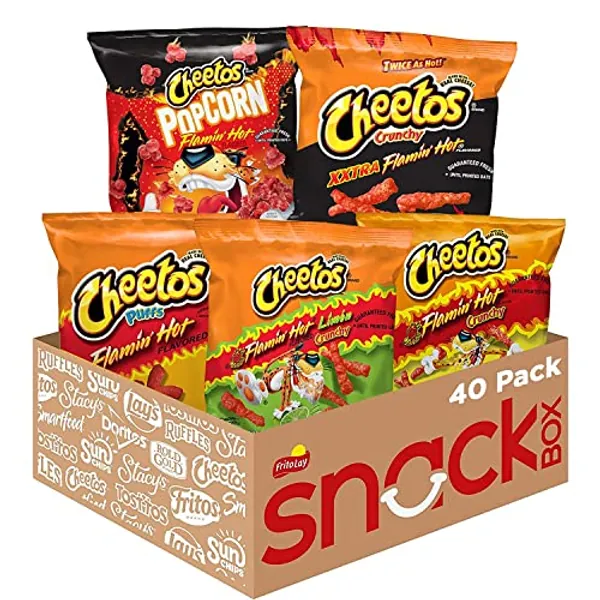 Cheetos Cheese Flavored Snacks, Flamin' Hot Mix Variety Pack, (Pack of 40) - Flamin' Hot Variety - 40 Count