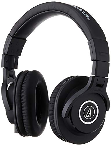 Audio-Technica ATH-M40x Professional Studio Monitor Headphone, Black, with Cutting Edge Engineering, 90 Degree Swiveling Earcups, Pro-grade Earpads/Headband, Detachable Cables Included - Headphone
