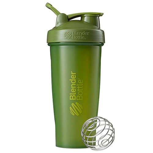 BlenderBottle Classic Shaker Bottle Perfect for Protein Shakes and Pre Workout, 28-Ounce, Moss Green - Moss Green - 27.7 Ounces - Bottle