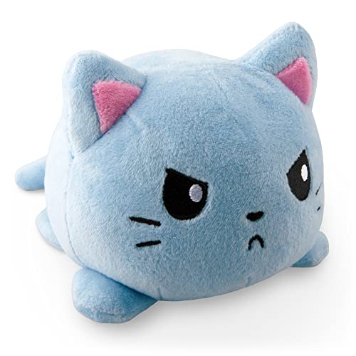 TeeTurtle - The Original Reversible Cat Plushie - Russian Blue - Cute Sensory Fidget Stuffed Animals That Show Your Mood - Russian Blue - Cat Plushie