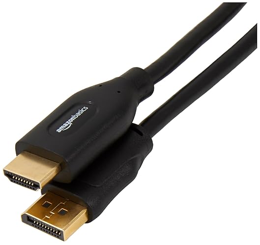 Amazon Basics DisplayPort to HDMI Cable, Uni-Directional, 4K@30Hz, 1920x1200, 1080p, 6 ft, Black - 1-Pack - 6 Feet